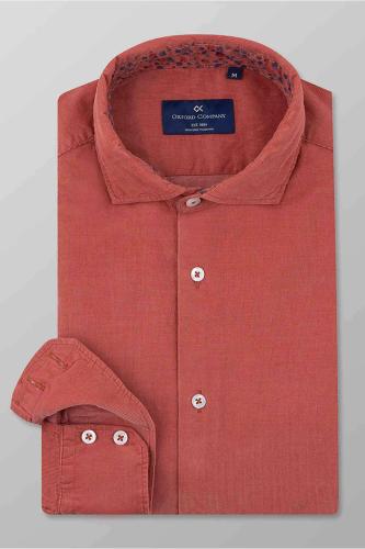 Oxford Company ανδρικό κοτλέ sport πουκάμισο romeo Slim Fit - K112-RU21.03 Πορτοκαλί